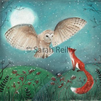 The Owl and the Fox by Sarah Reilly Suffolk Artist Love Country by Sarah Reilly