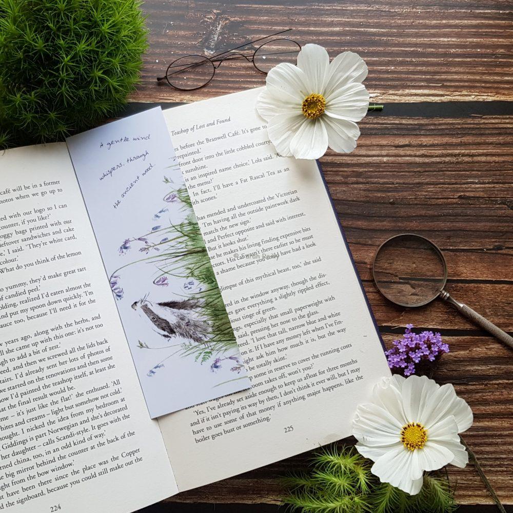 Blissful Badger Bookmark