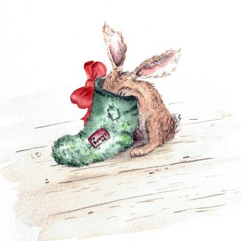 Bunny Slipper Greeting Card