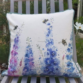 Dangling in the Delphiniums Cushion Cover