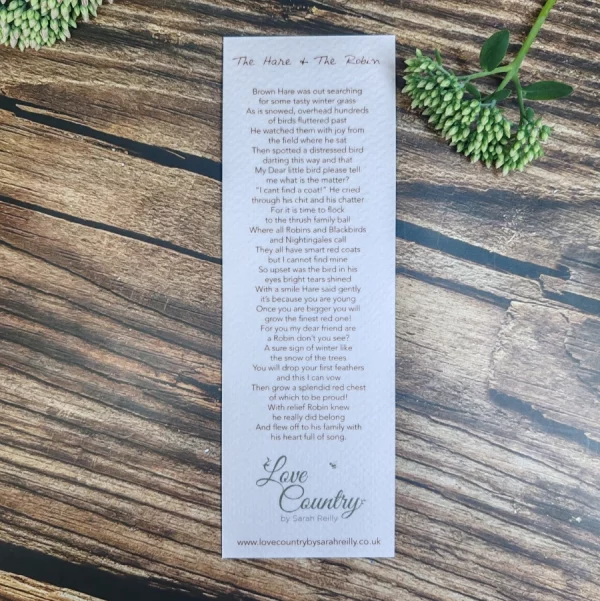 The Hare and the Robin Bookmark - Image 2
