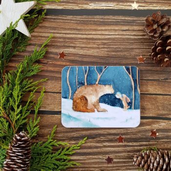 The Bear and the Hare in Winter Coaster