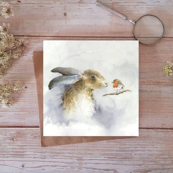 The Hare and the Robin Greeting Card