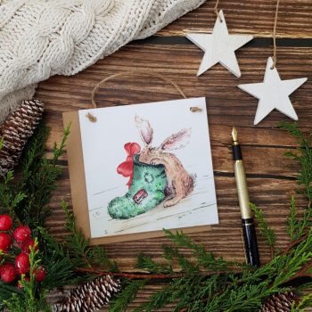 Bunny Slipper Wooden ForeverCard