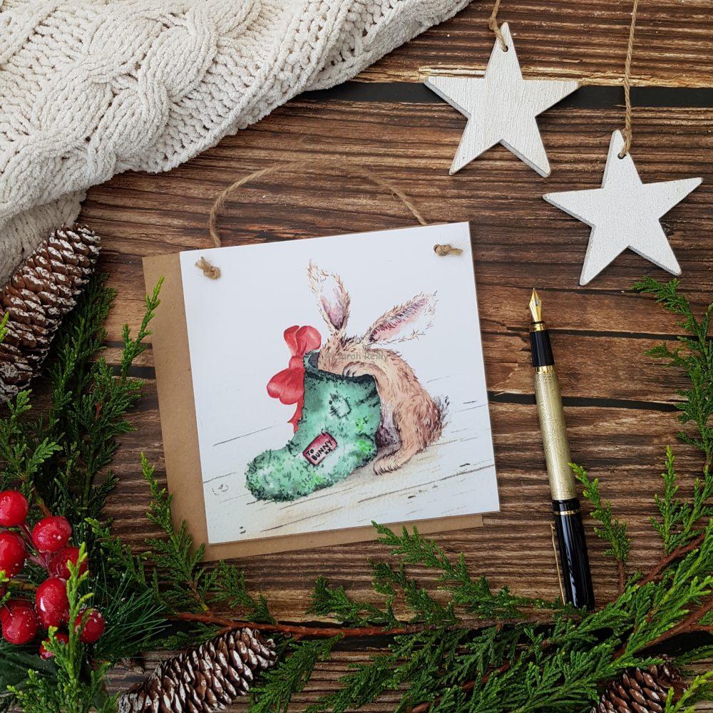 Bunny Slipper Wooden ForeverCard