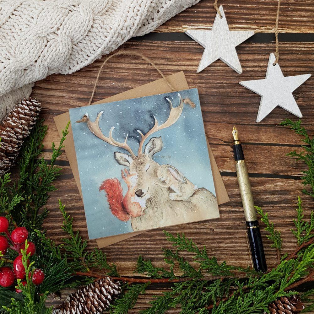 Christmas Cuddles Wooden ForeverCard