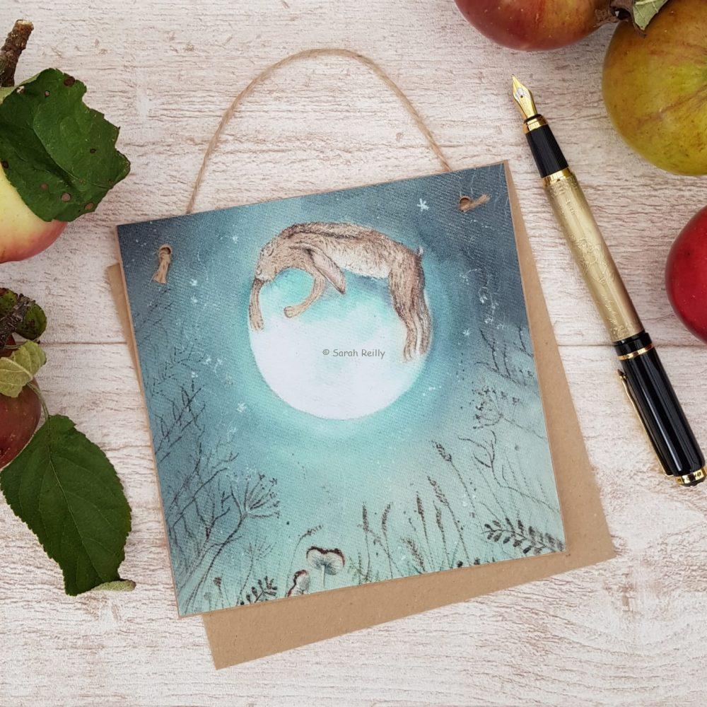 Hugging the Moon Wooden Forever Card