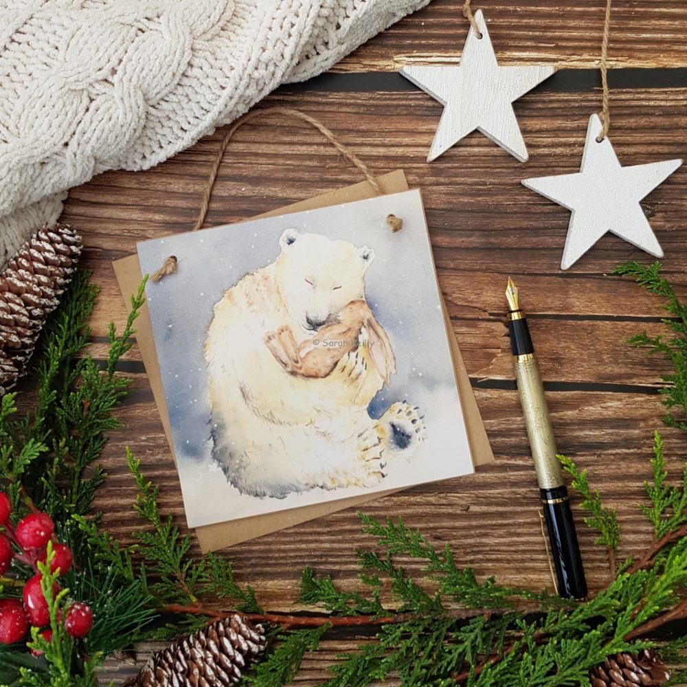 Snow Bear and the Magic Book Wooden Forever Card