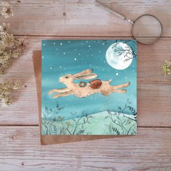 Flight of the Moon Hare Greeting Card