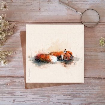 Sleepy Mr Fox Greeting Card
