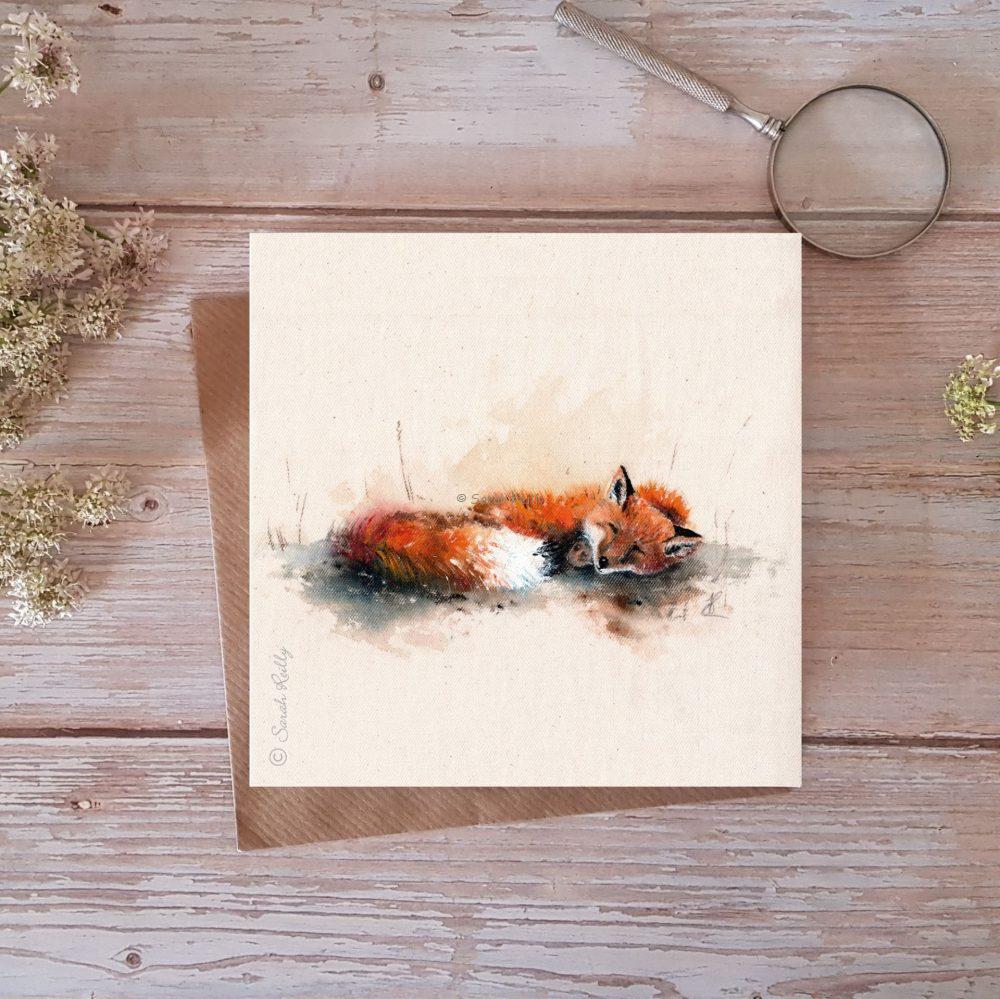 Sleepy Mr Fox Greeting Card