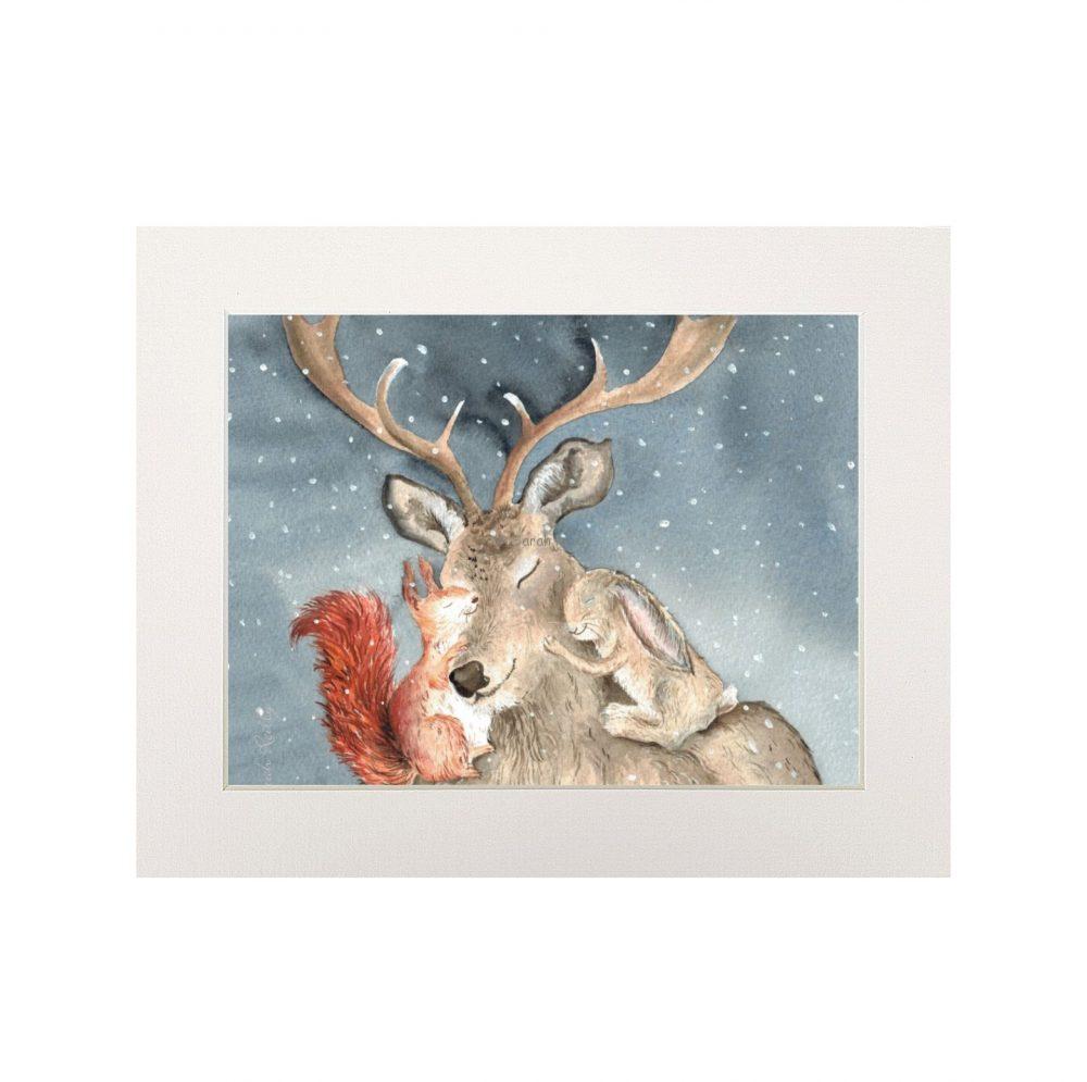 Christmas Cuddles Print (Landscape)