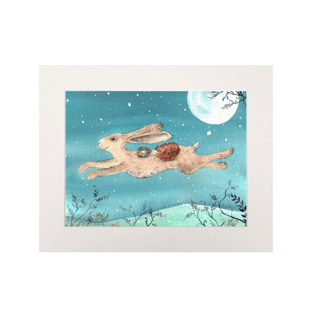 Flight of the Moon Hare Print (Landscape)