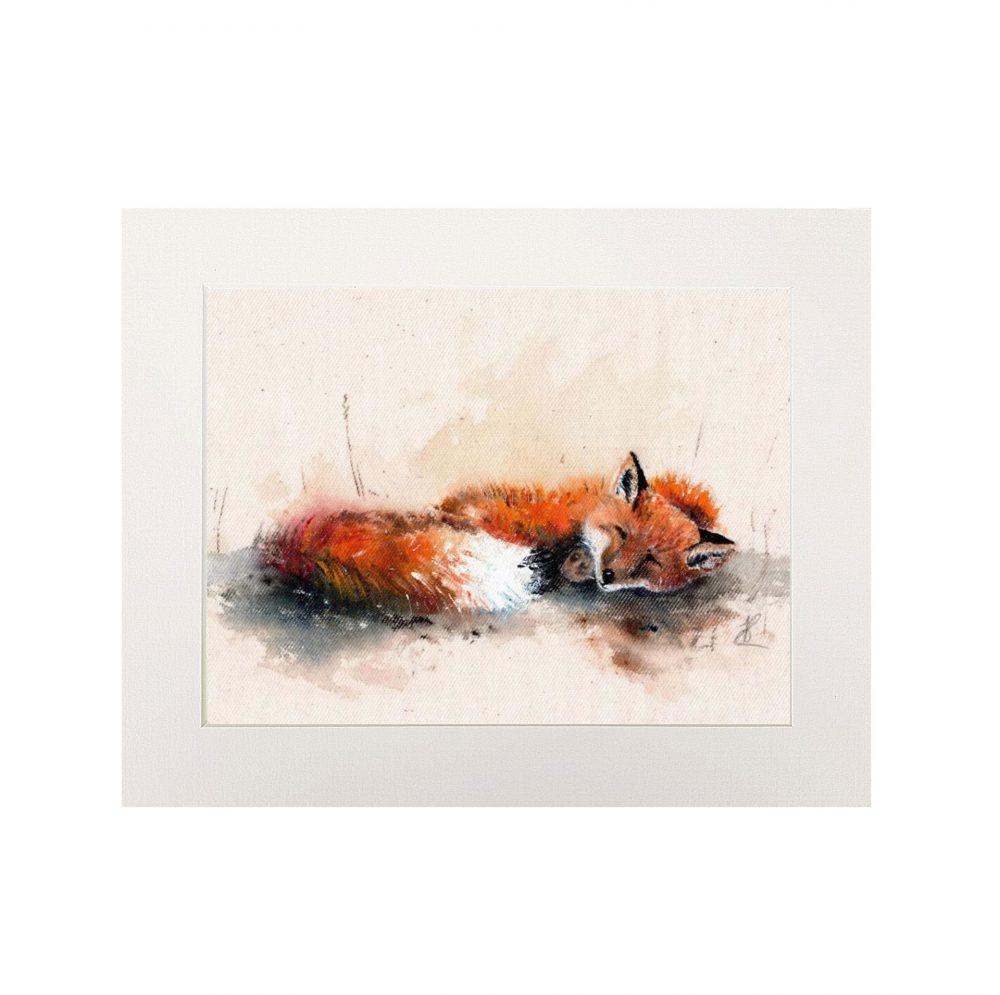 Sleepy Mr Fox Print (Landscape)