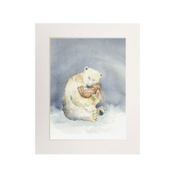 Snow Bear and the Magic Book Print (Portrait)