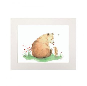 The Bear and The Hare in Spring Print (Landscape)