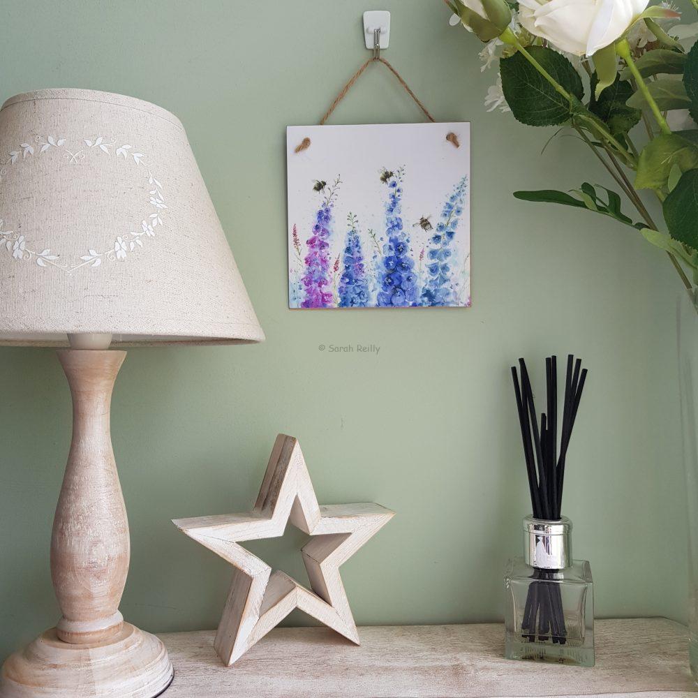 Dangling in the Delphiniums Wooden Forever Card - Image 2