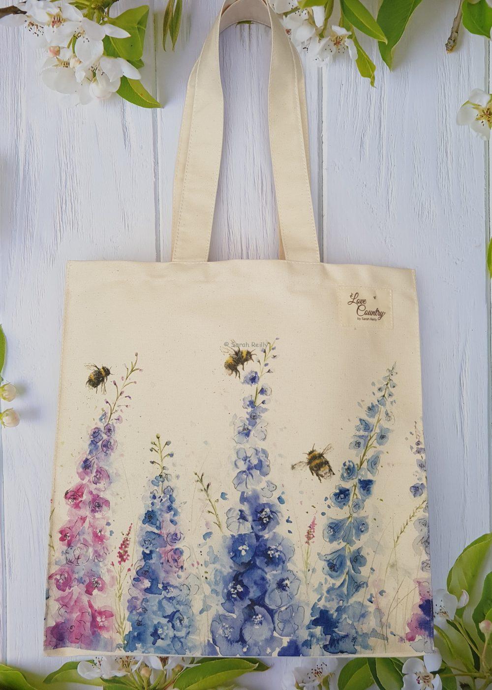 Dangling in the Delphiniums Tote Bag