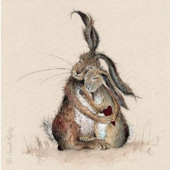 Hares my Heart Medium Glass Cutting Board