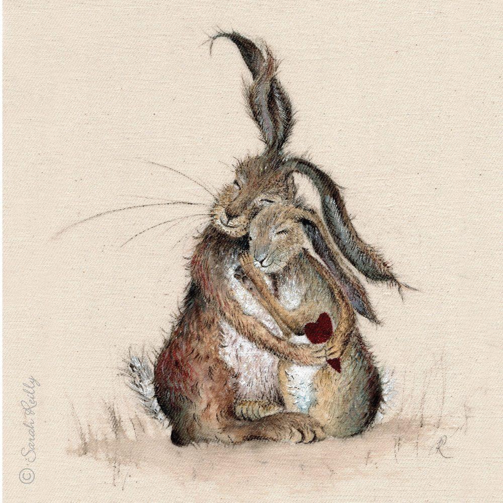 Hares my Heart Medium Glass Cutting Board