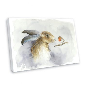 The Hare and the Robin Canvas Print