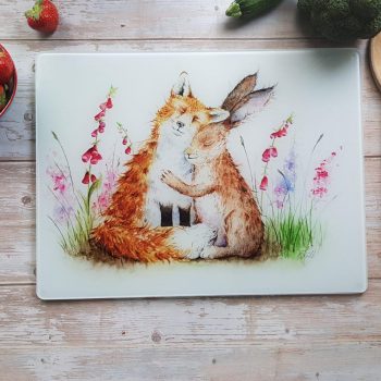Best Friends Large Glass Cutting Board