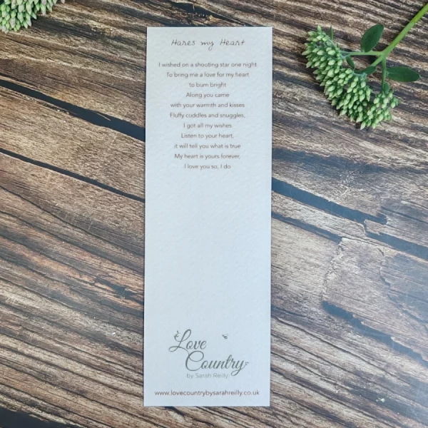 Hares my Heart Bookmark - Image 2