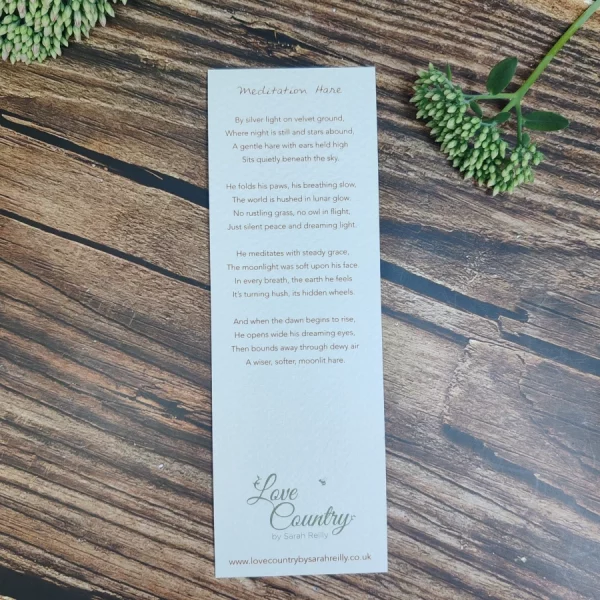 Meditation Hare Bookmark - Image 2