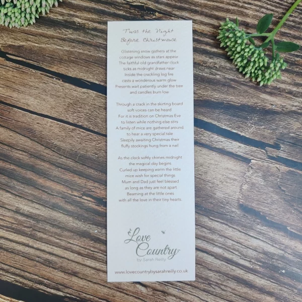 'Twas The Night Before Christmouse Bookmark - Image 2