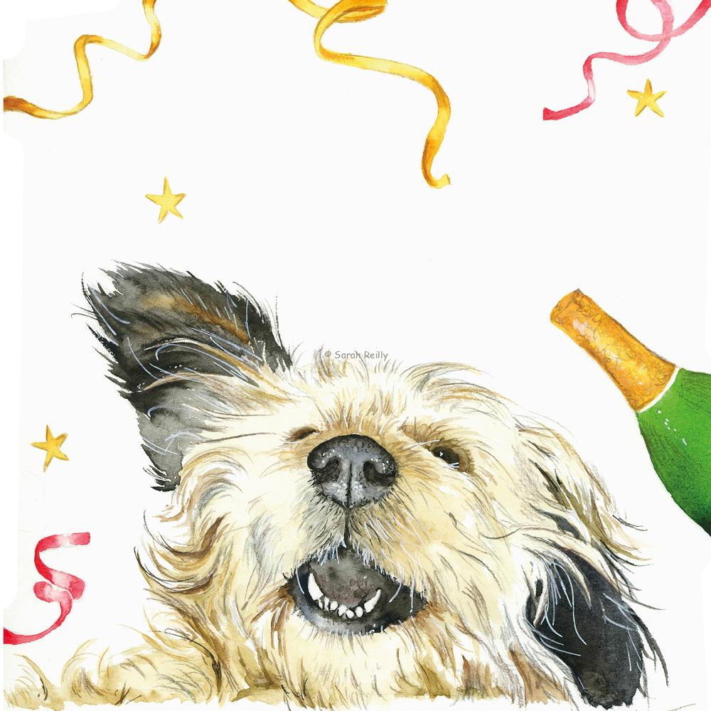 Party Time Paw Prints Greeting Card