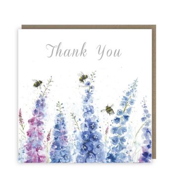 Love Country by Sarah Reilly - Dangling In The Delphiniums Thank You Card Pack