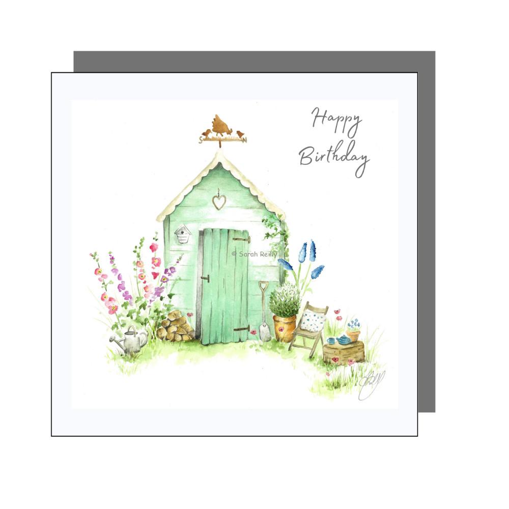 Tea by the Shed Birthday Card