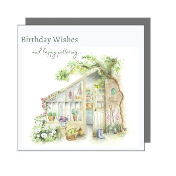 Cottage Core Greenhouse Birthday Card