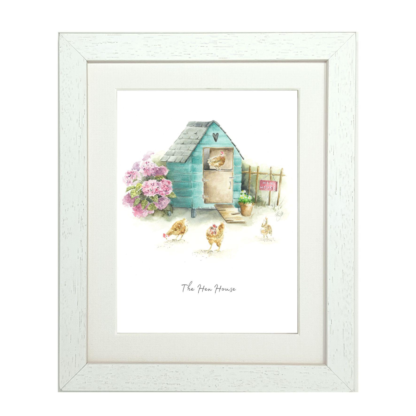 Cottage Core Hen house framed print