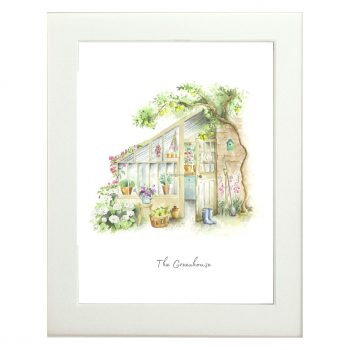 Cottage Core Greenhouse mounted print