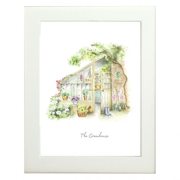 Cottage Core Greenhouse mounted print
