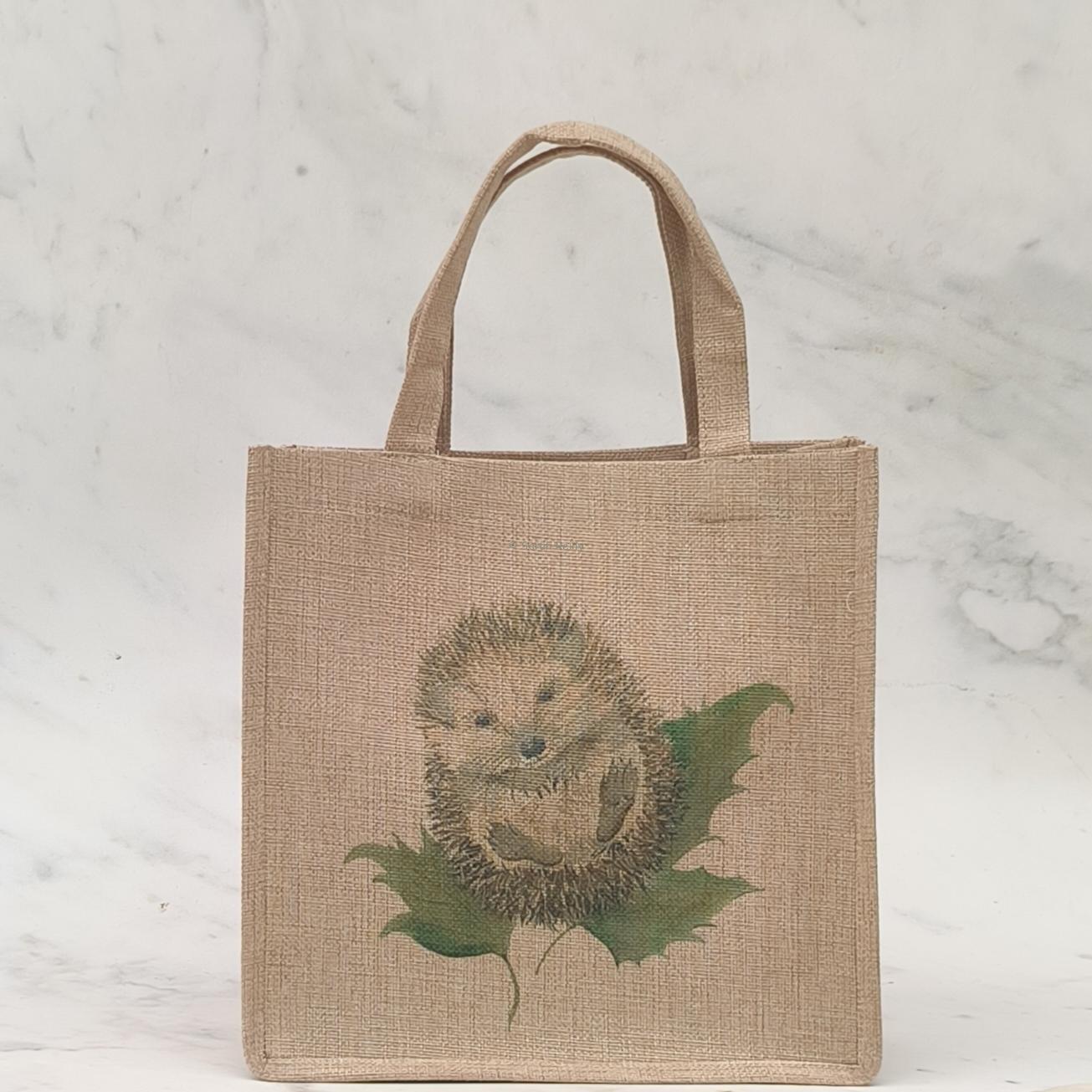 Mr Prickles Hedgehog Small Jute Bag