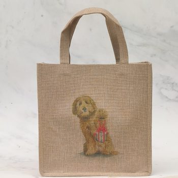 Special Delivery Labradoodle Dog Small Jute Bag