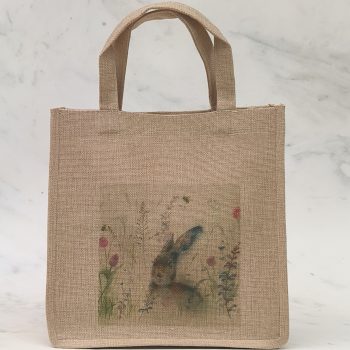 Spring is Hare Small Jute Bag