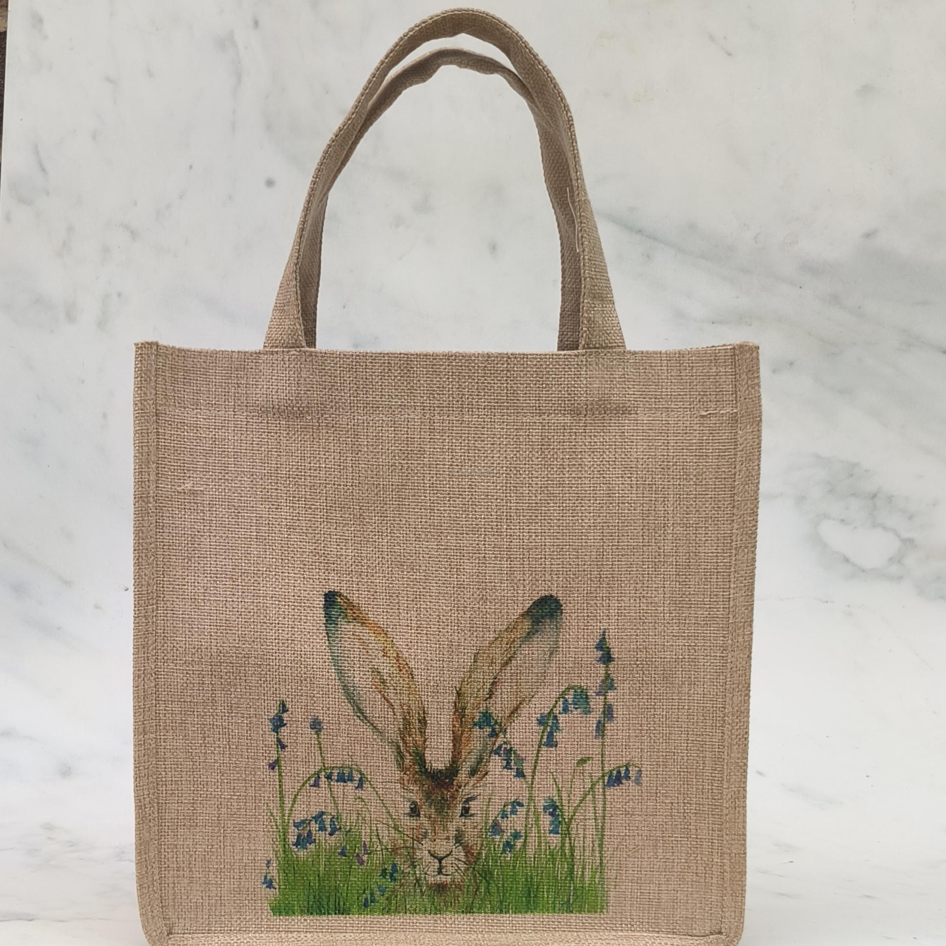 Curious Hare Small Jute Bag