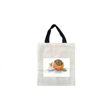 All I Want for Christmouse Christmas Short Black Handled Linen Tote Bag
