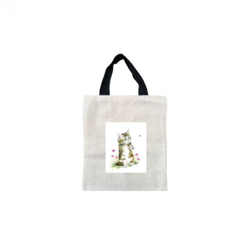 Blossom & Honey Short Black Handled Linen Tote Bag