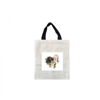 Dashing Jumpers Christmas Short Black Handled Linen Tote Bag