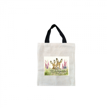 Pip & Poppy Short Black Handled Linen Tote Bag