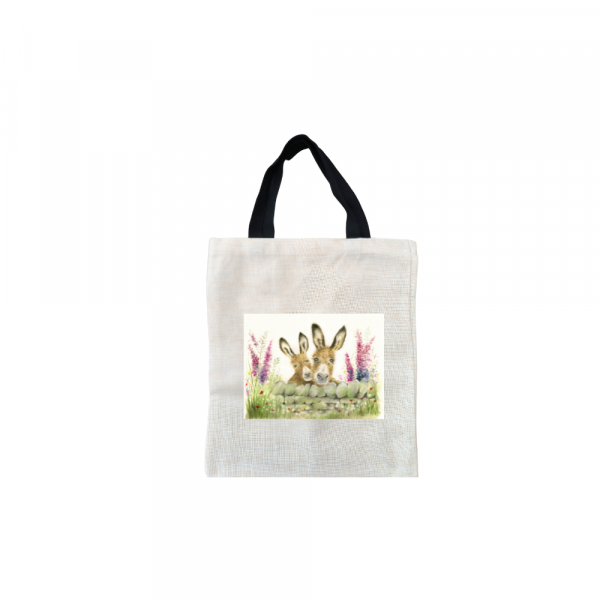 Pip & Poppy Short Black Handled Linen Tote Bag