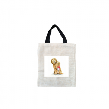 Special Delivery Christmas Short Black Handled Linen Tote Bag