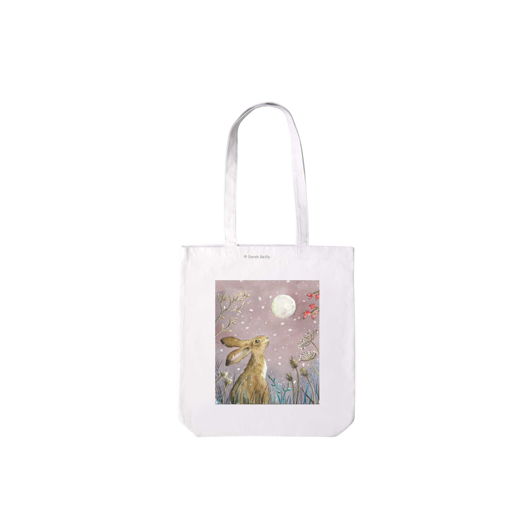 Berries & Snowflakes Christmas Everyday Lightweight Tote Bag
