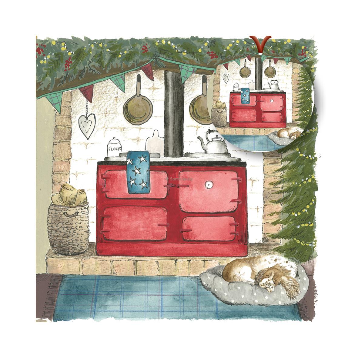 Snuggled by the Stove Bauble Card