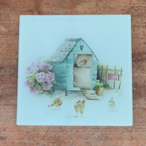 The Hen House Small Glass Cutting Board