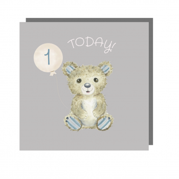 Age Card- Teddy Blue 1 Today